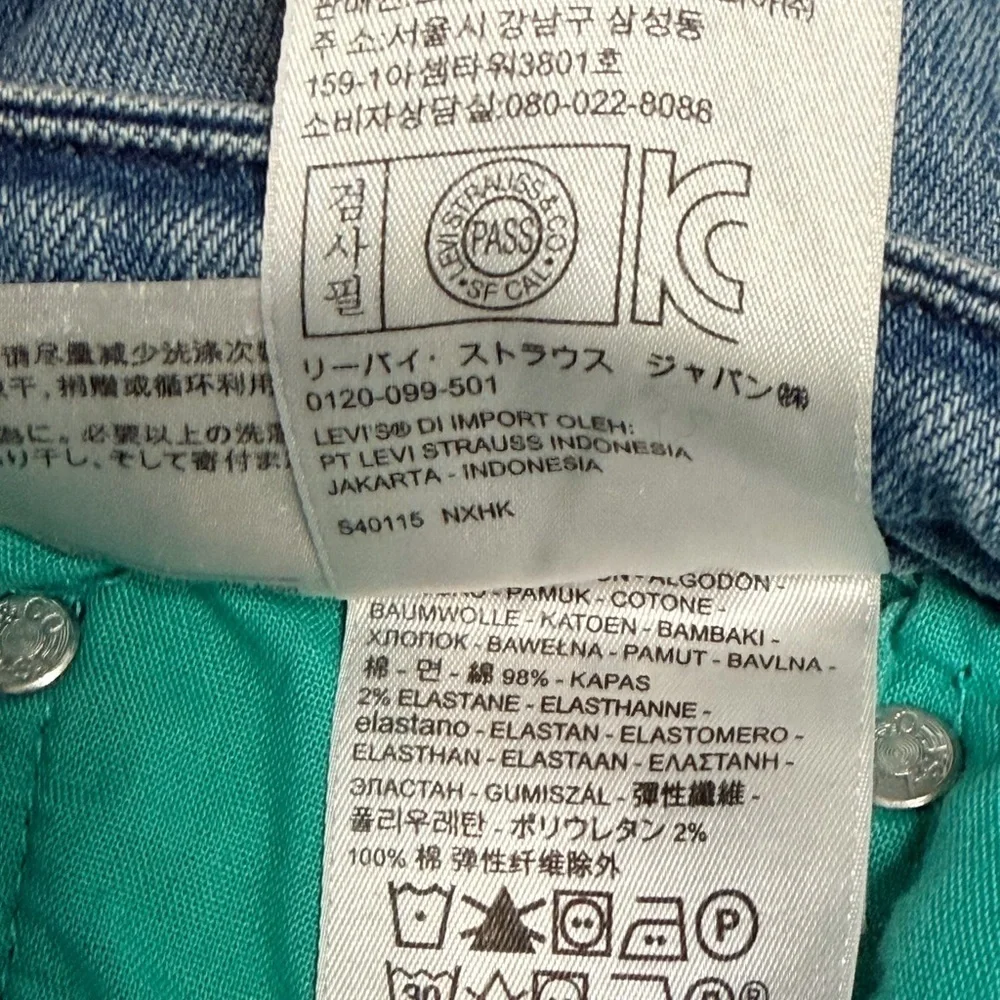 Levi's 511 Men's Jeans Sz 32 Slim Fit Zipper Fly Denim Blue Vintage Distressed